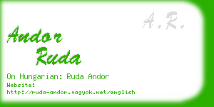 andor ruda business card